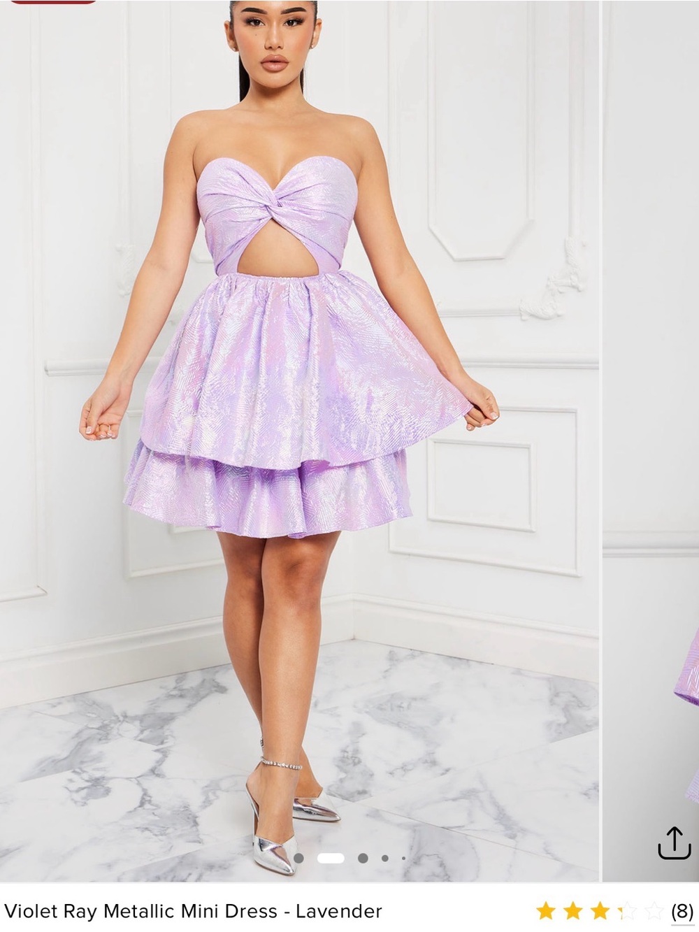 Fashion Nova Lavender Metallic Dress